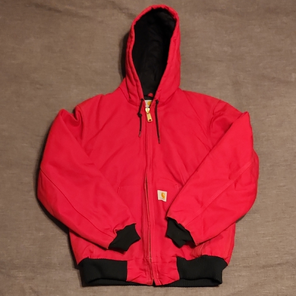 Carhartt Red Bomber Jacket with Black Accents
